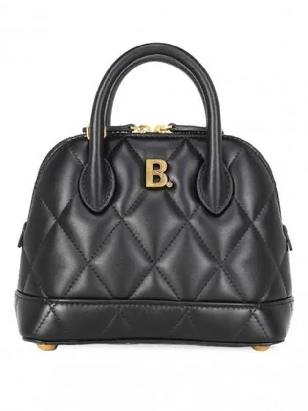 Luxury Balenciaga Ville Quilted Leather Top Handle Cross Bag Black
