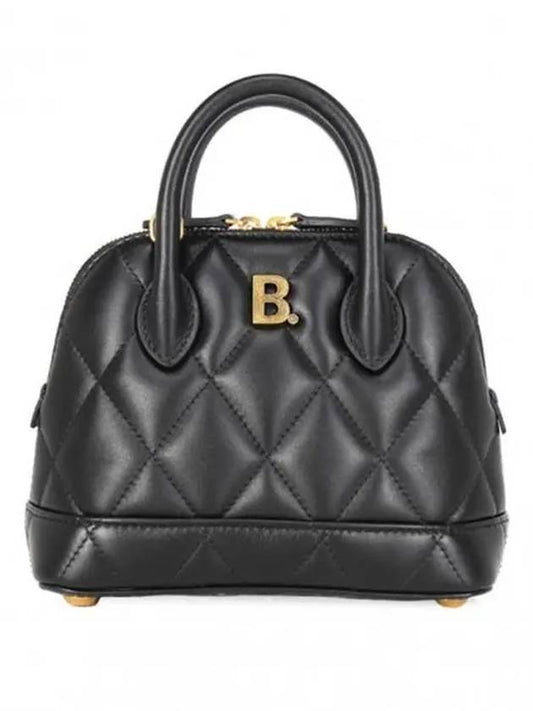 Luxury Balenciaga Ville Quilted Leather Top Handle Cross Bag Black