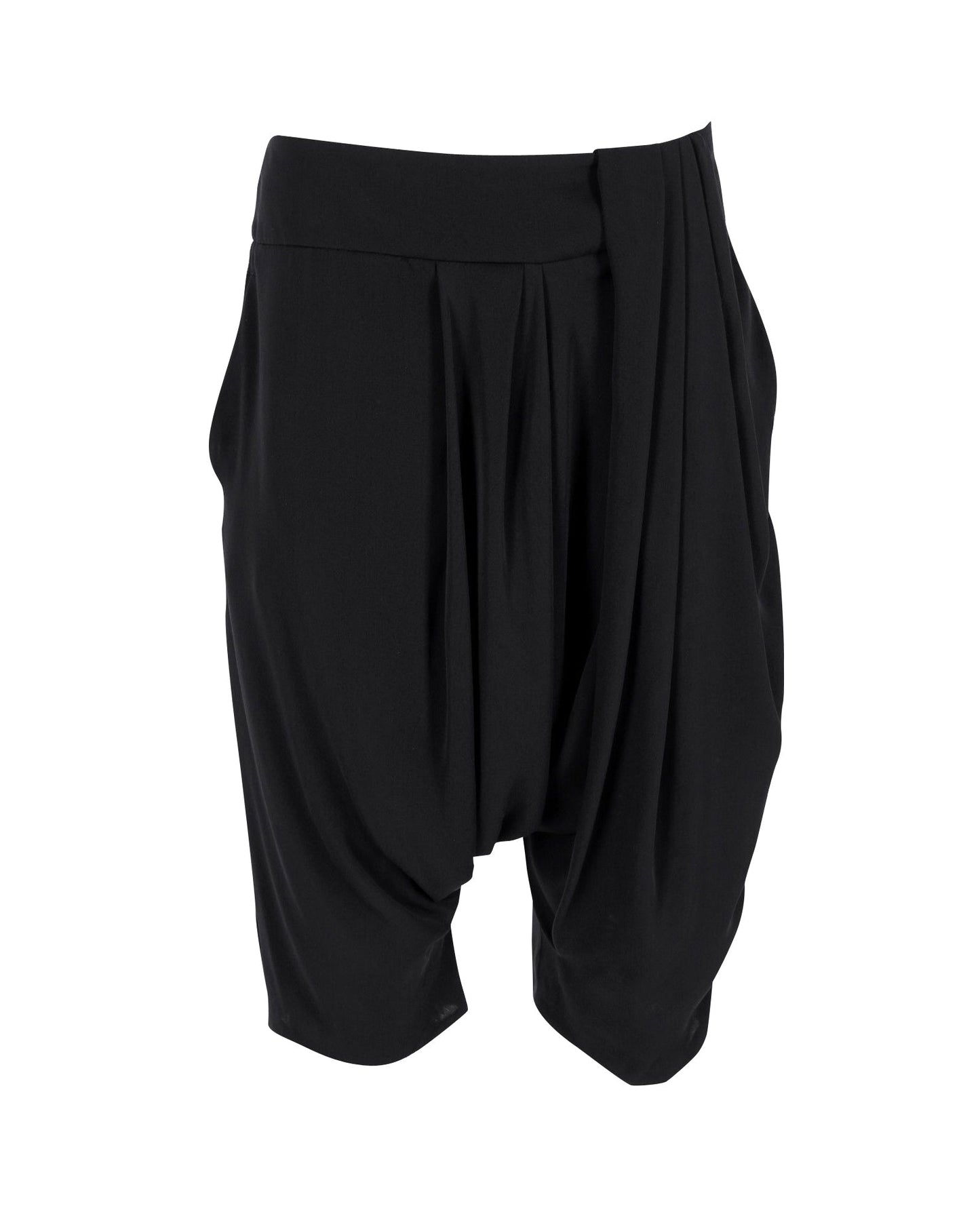 Luxury Gucci Trending 2025 Drop-Crotch Knee-Length Shorts in Black Silk