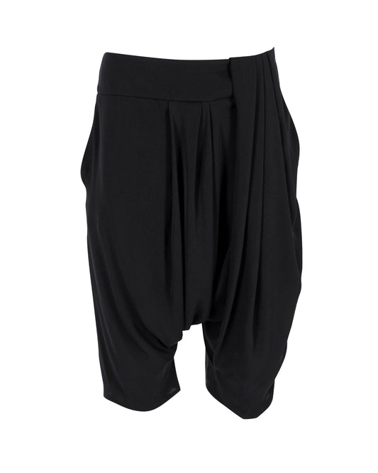 Luxury Gucci Trending 2025 Drop-Crotch Knee-Length Shorts in Black Silk