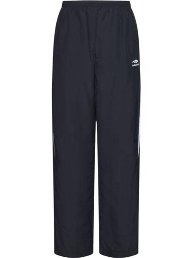 Luxury Balenciaga Embroidered Logo Nylon Track Pants Black