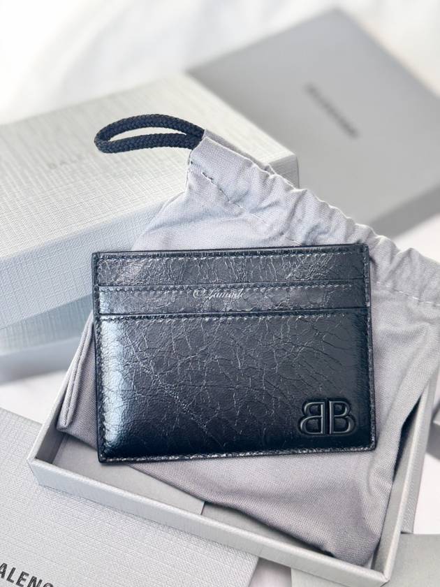 Luxury Balenciaga Monaco Card Wallet Black