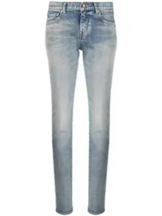 Luxury Saint Laurent Low Rise Denim Jeans Blue