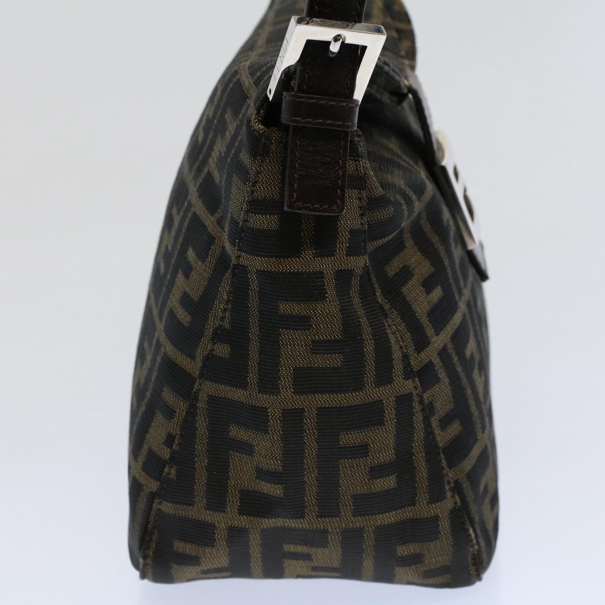 Luxury FendiZucca Canvas Mamma Baguette Shoulder Bag Black Brownbs10105