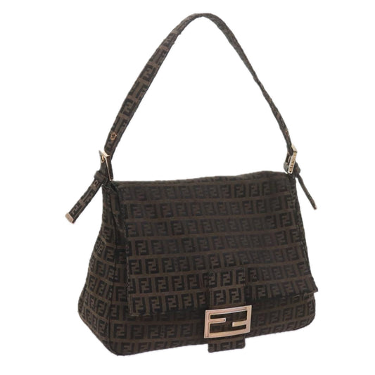 Luxury FendiZucchino Canvas Mamma Baguette Shoulder Bag Brownbs10266