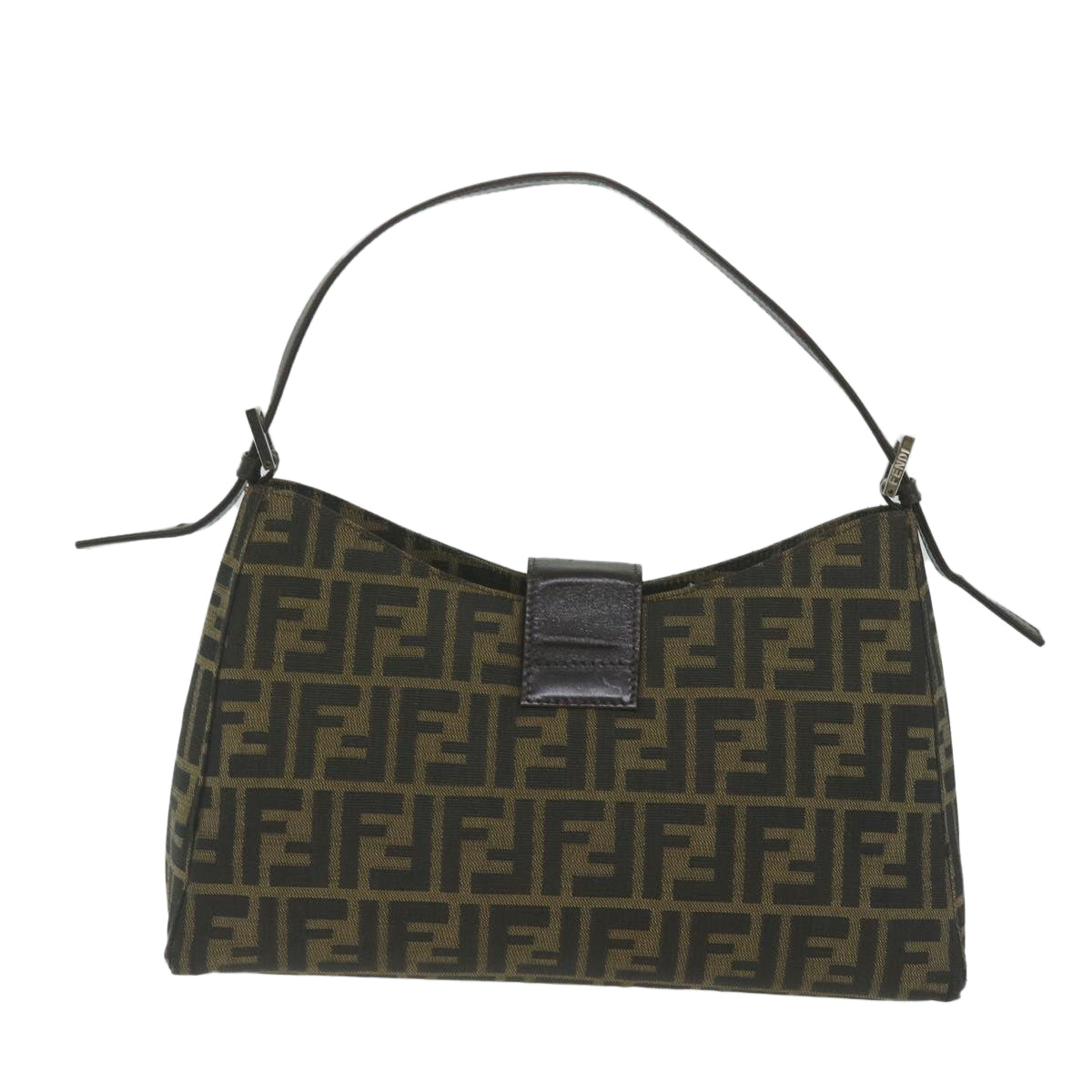 Luxury FendiZucca Canvas Mamma Baguette Shoulder Bag Brownbs10329