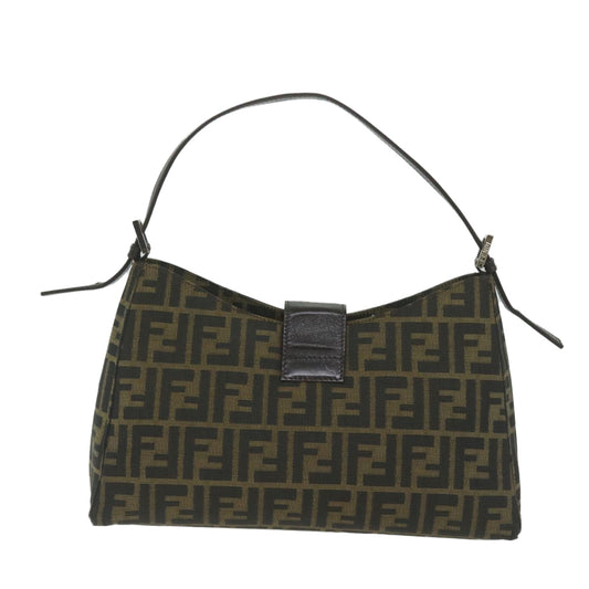 Luxury FendiZucca Canvas Mamma Baguette Shoulder Bag Brownbs10329