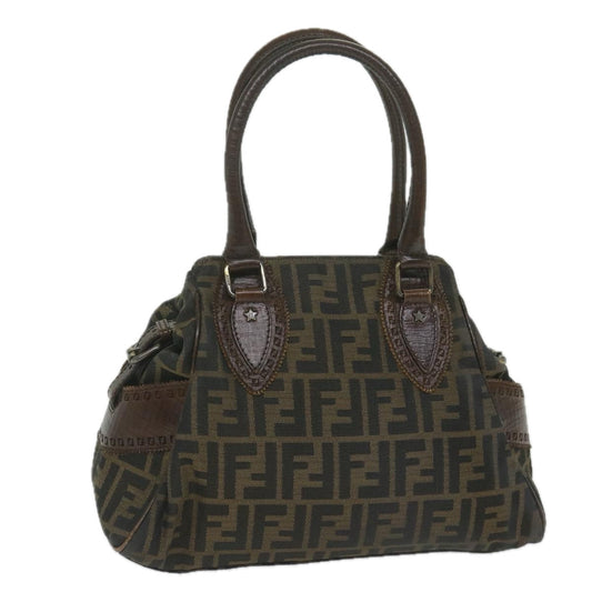 Luxury FendiZucca Canvas Hand Bag Black Brownbs10335