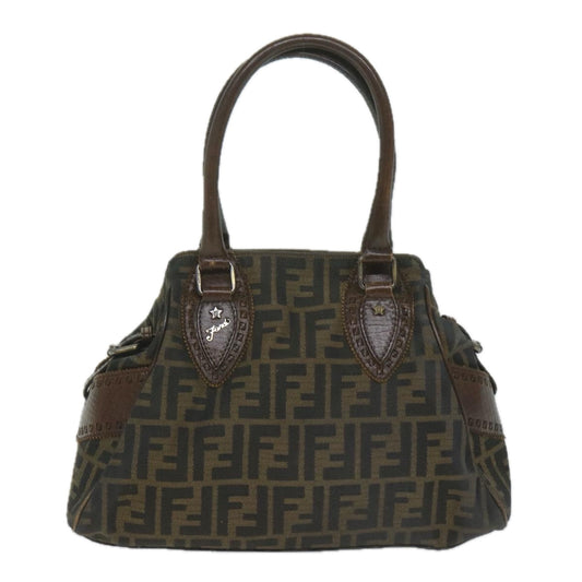 Luxury FendiZucca Canvas Hand Bag Black Brownbs10335