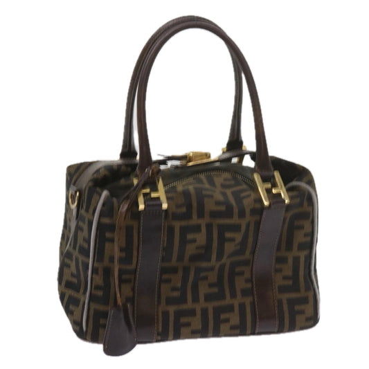 Luxury FendiZucca Canvas Hand Bag Black Brownbs10443