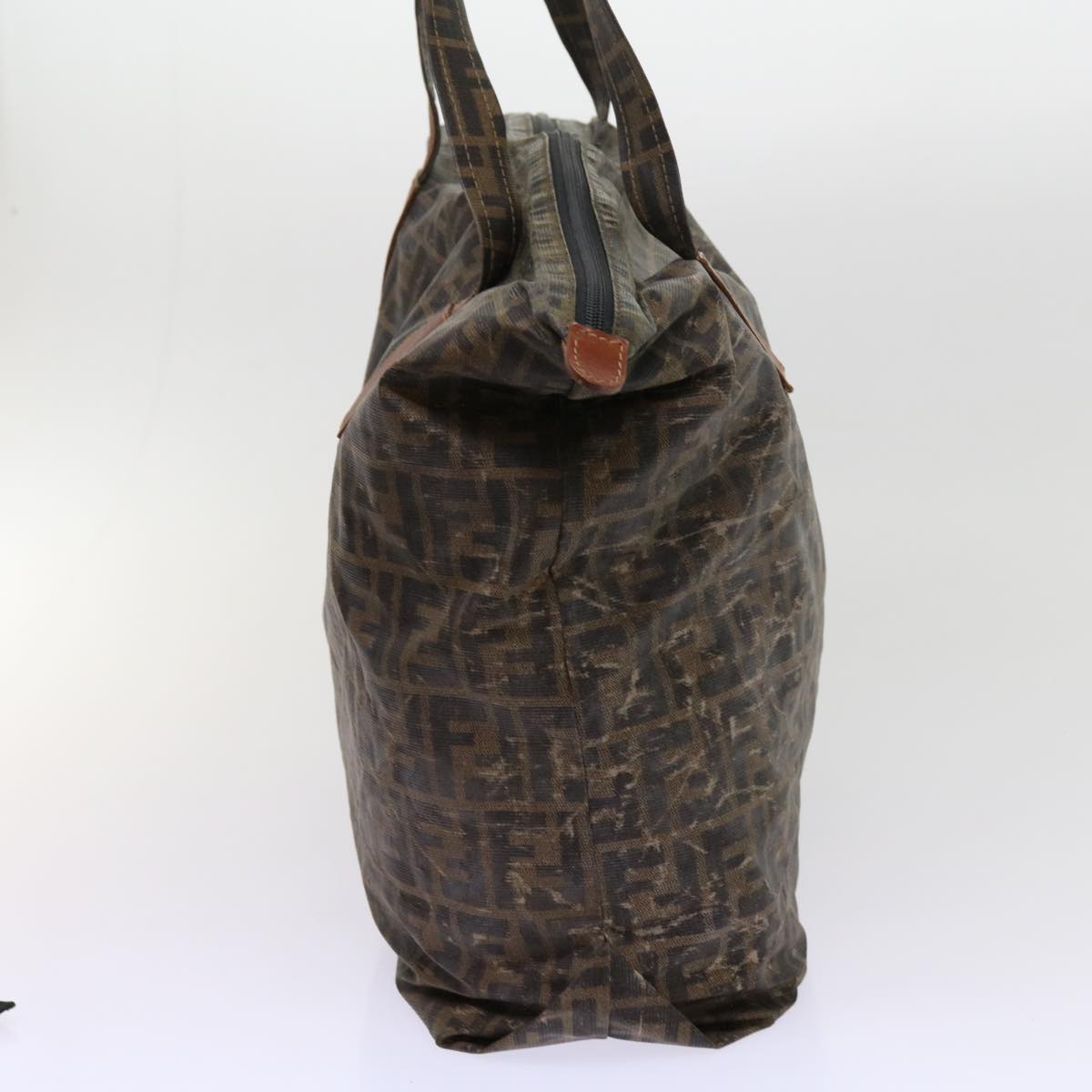 Luxury FendiZucca Canvas Shoulder Bag Coated Canvas 2Set Brown Blackbs10493