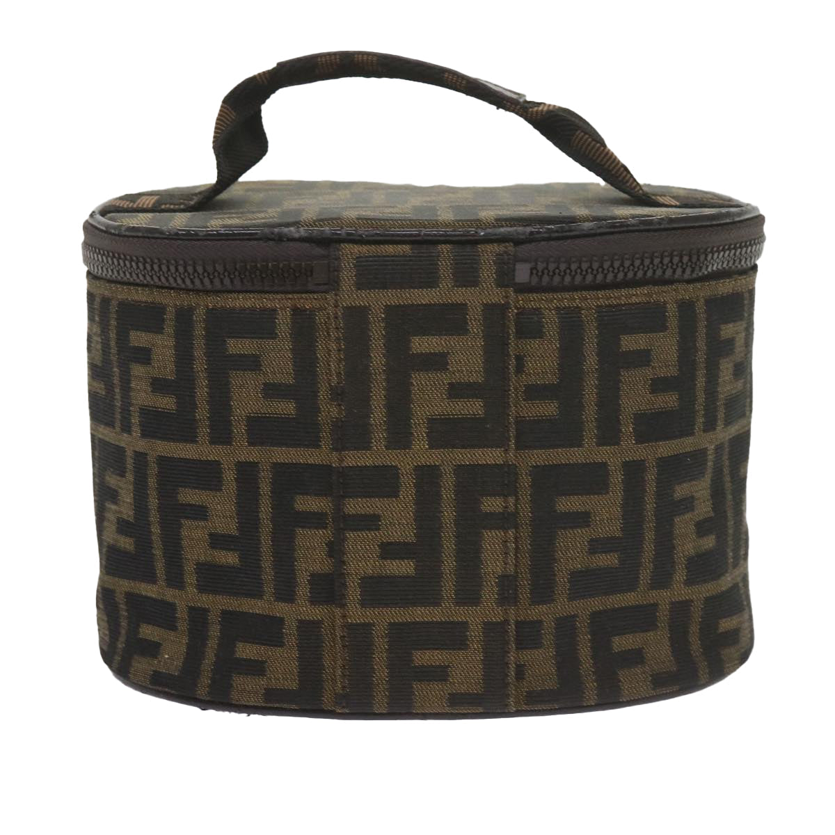 Luxury FendiZucca Canvas Vanity Cosmetic Pouch Black Brownbs10541
