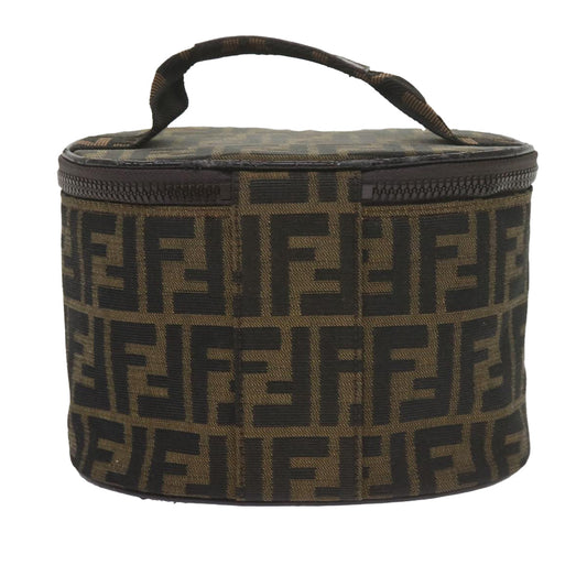 Luxury FendiZucca Canvas Vanity Cosmetic Pouch Black Brownbs10541