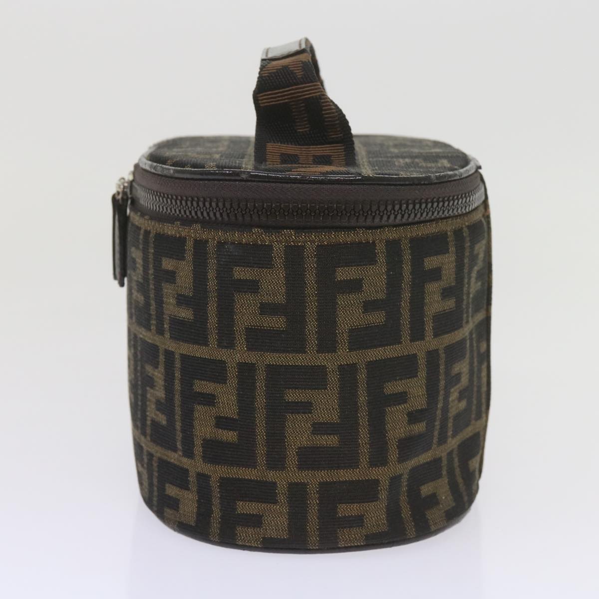 Luxury FendiZucca Canvas Vanity Cosmetic Pouch Black Brownbs10541