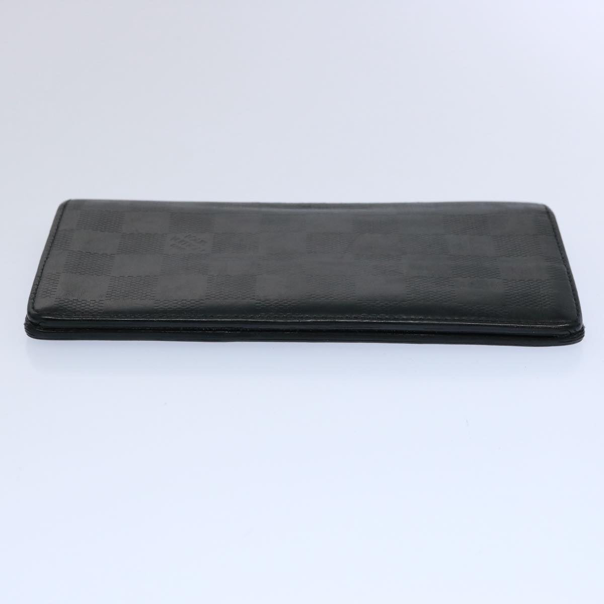 LOUIS VUITTON Damier Anfini Portefeuille Brazza Wallet Black N63010 bs10718