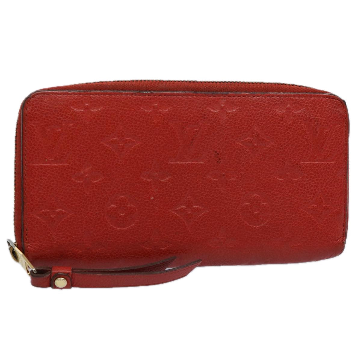 LOUIS VUITTON Monogram Empreinte Zippy Wallet Red M63691 LV bs10719
