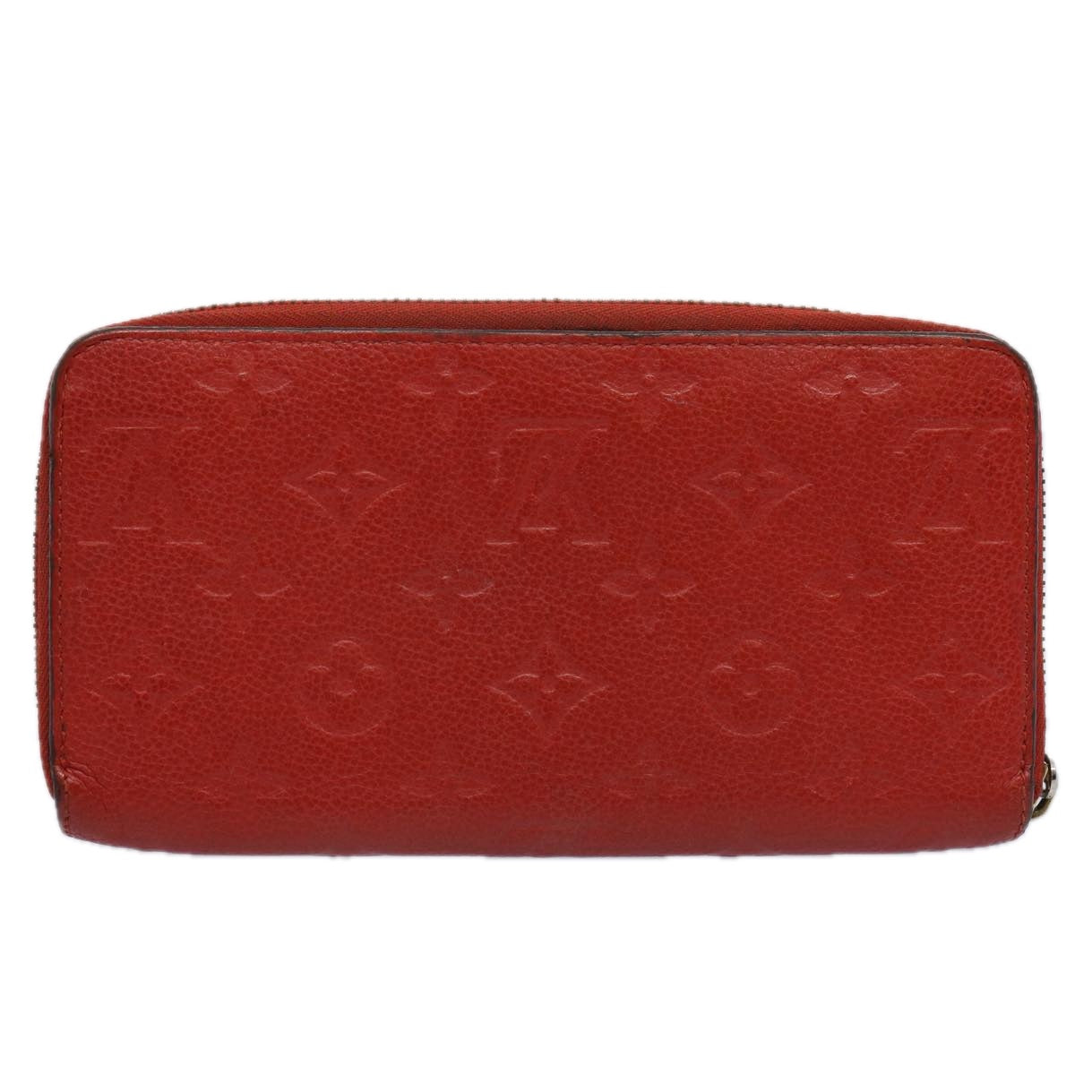 LOUIS VUITTON Monogram Empreinte Zippy Wallet Red M63691 LV bs10719