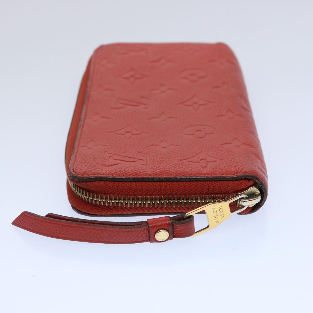 LOUIS VUITTON Monogram Empreinte Zippy Wallet Red M63691 LV bs10719