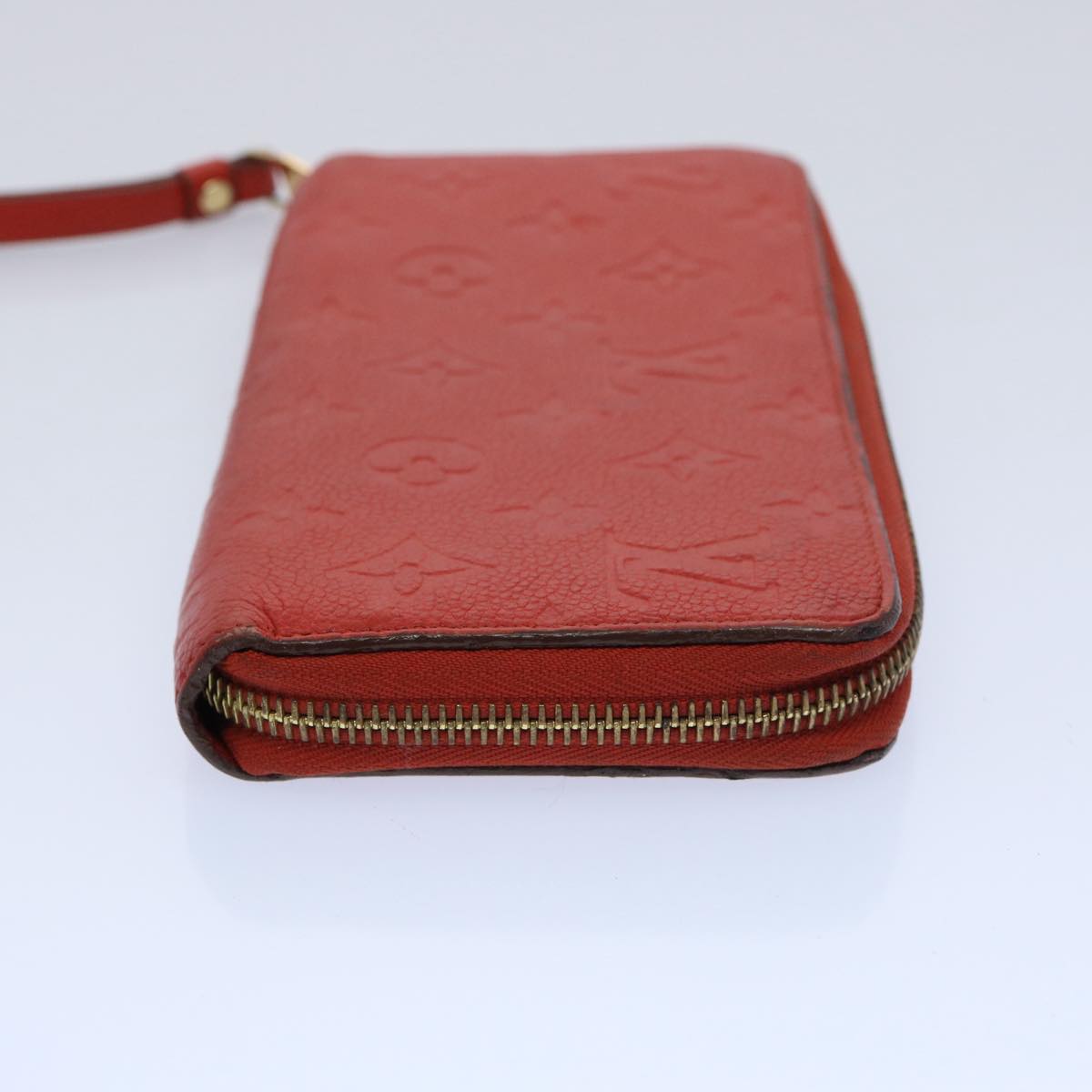 LOUIS VUITTON Monogram Empreinte Zippy Wallet Red M63691 LV bs10719