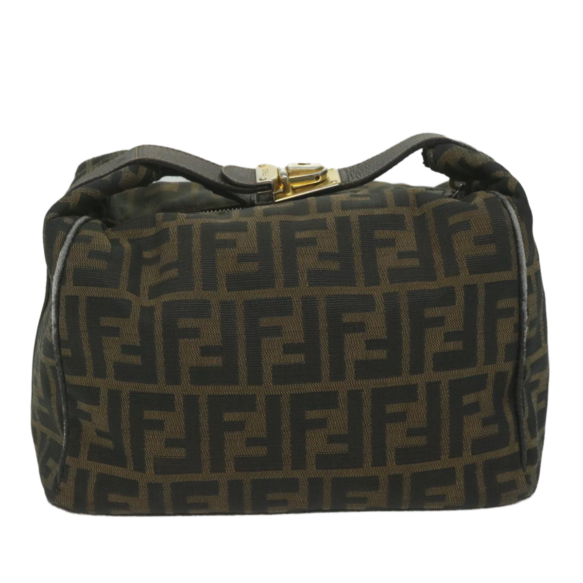 Luxury FendiZucca Canvas Hand Bag Black Brownbs10753
