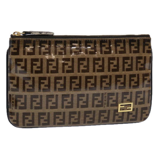 Luxury FendiZucchino Canvas Pouch Brownbs10758
