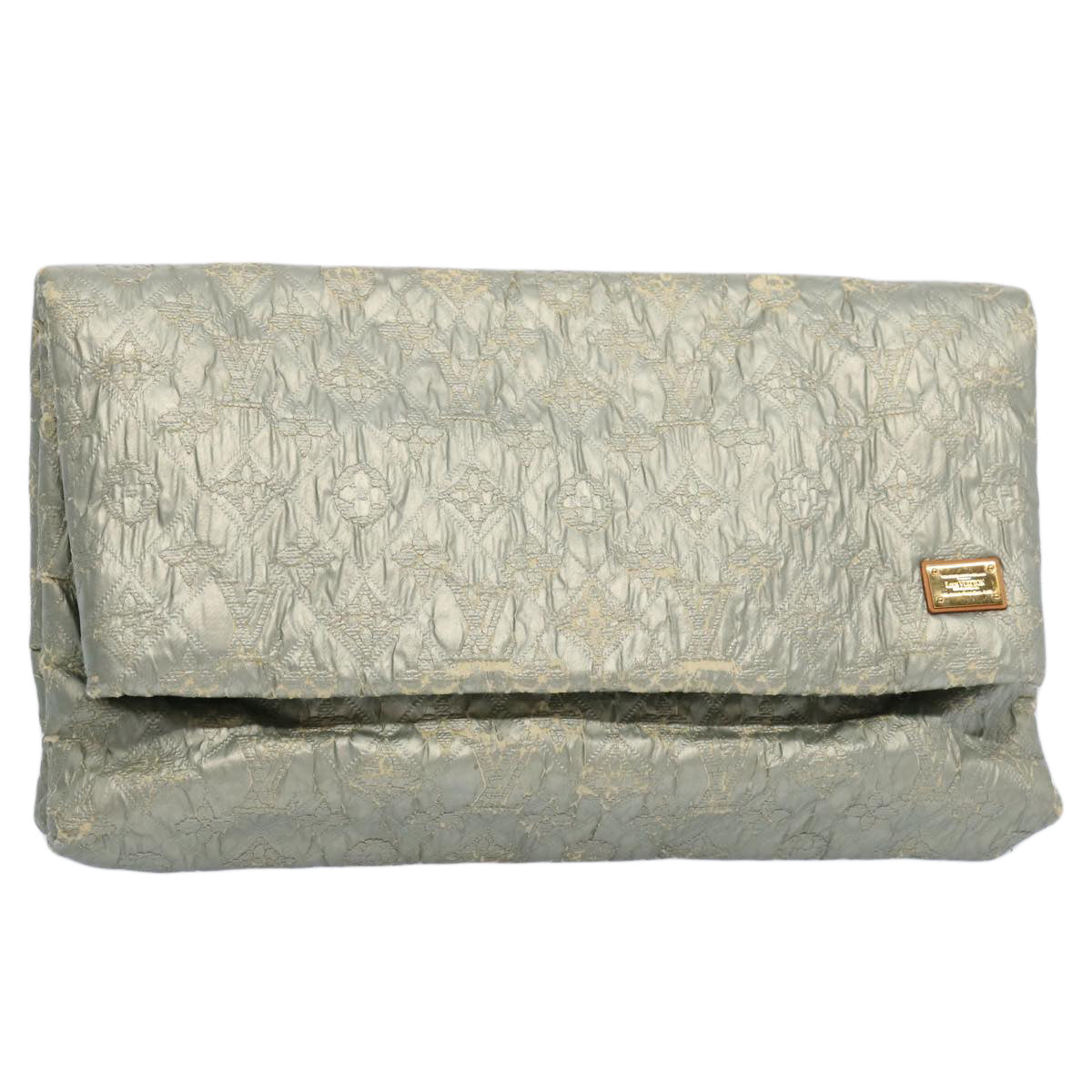 LOUIS VUITTON Monogram Lime Light Clutch PM Bag Silver M95576 LV bs10843