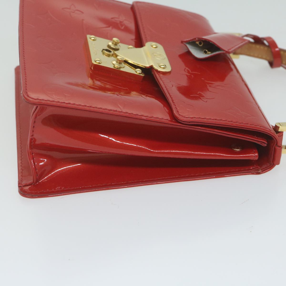 LOUIS VUITTON Monogram Vernis Spring Street Hand Bag Red M91135 LV bs10871