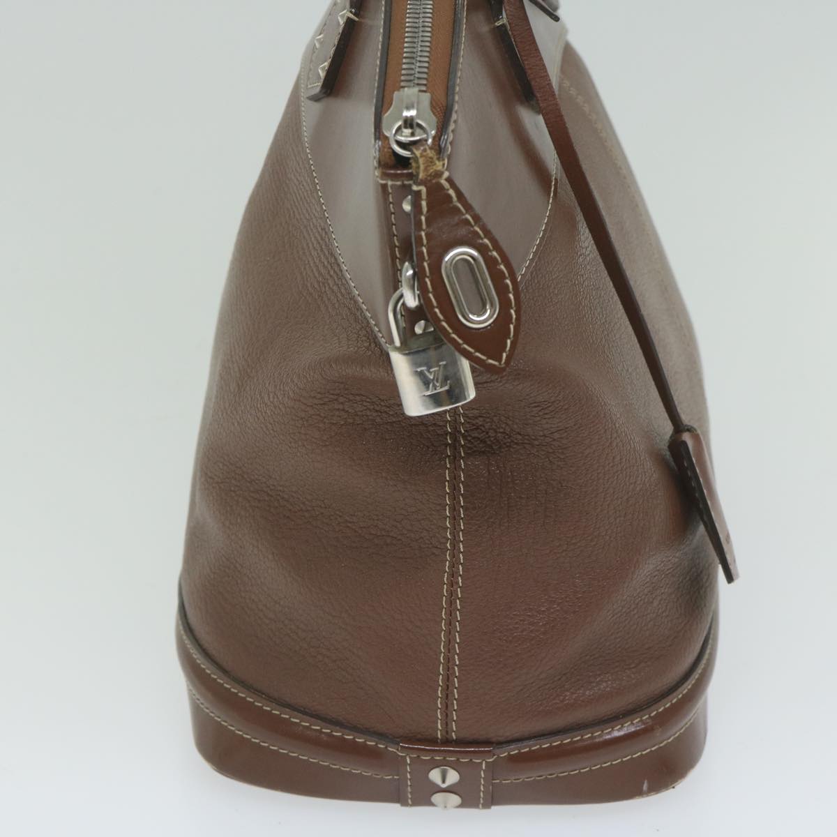 LOUIS VUITTON Suhari Lockit PM Hand Bag Leather Brown M91889 LV bs10903