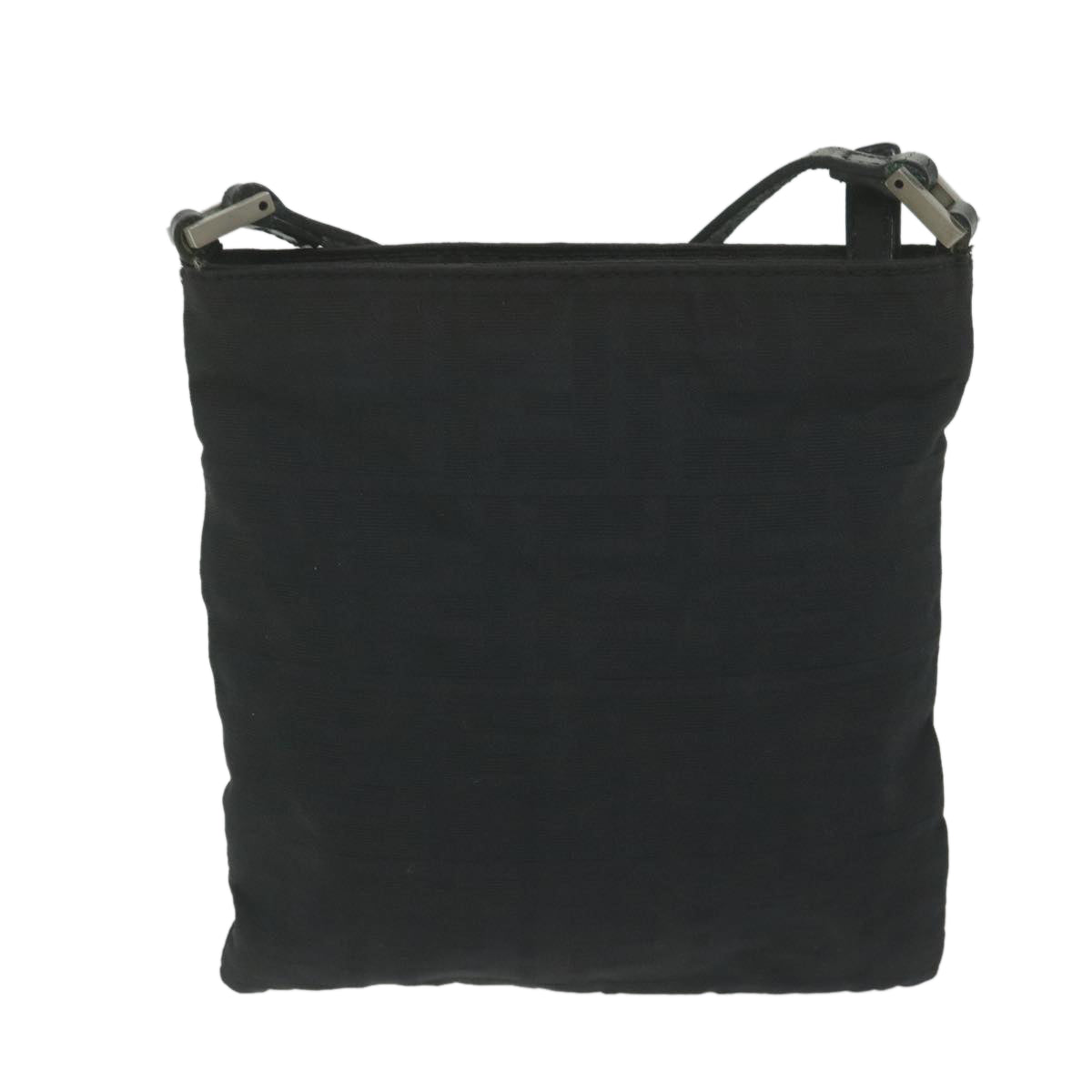 Luxury FendiZucca Canvas Shoulder Bag Blackbs10962