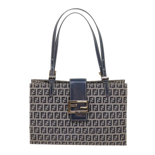 Luxury FendiZucchino Canvas Mamma Baguette Shoulder Bag Navybs11001