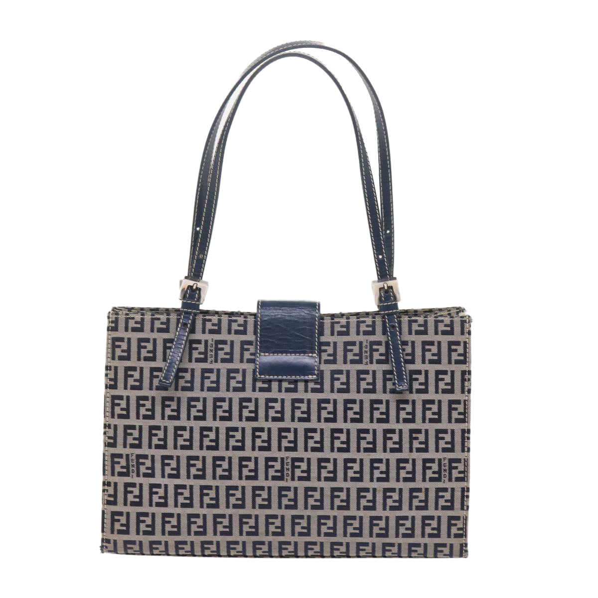 Luxury FendiZucchino Canvas Mamma Baguette Shoulder Bag Navybs11001