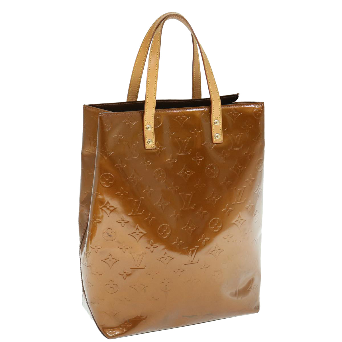 LOUIS VUITTON Monogram Vernis Reade MM Hand Bag Bronze M91143 LV bs11054
