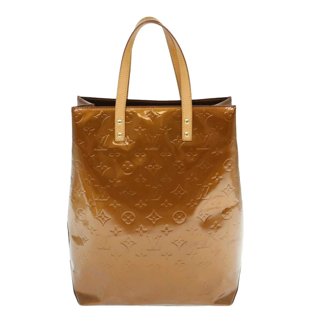 LOUIS VUITTON Monogram Vernis Reade MM Hand Bag Bronze M91143 LV bs11054