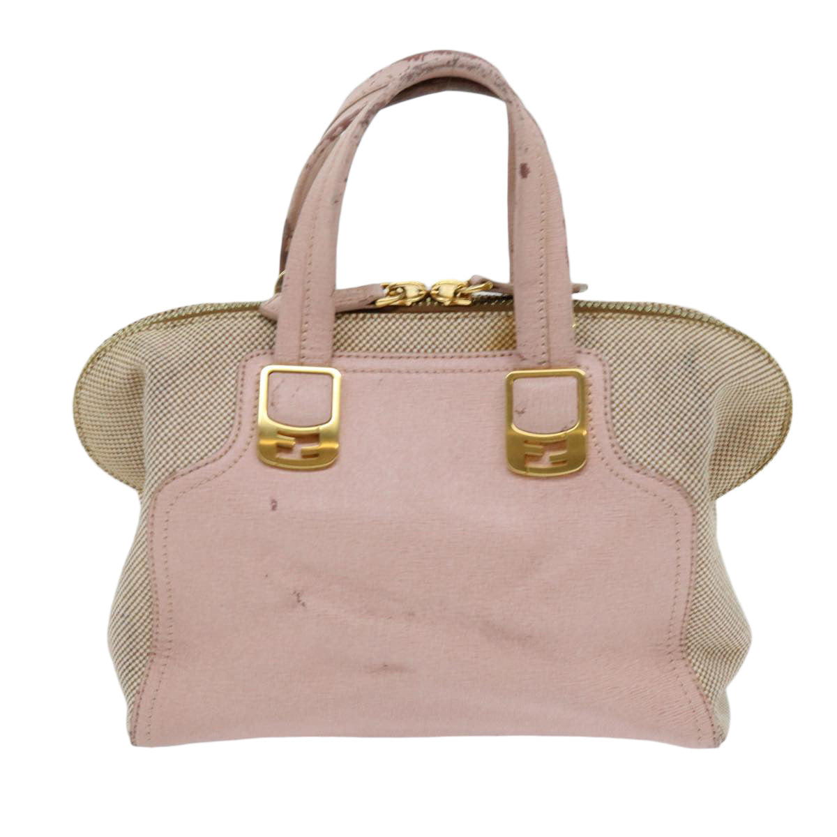 Luxury FendiChameleon Hand Bag Leather 2way Pinkbs11132