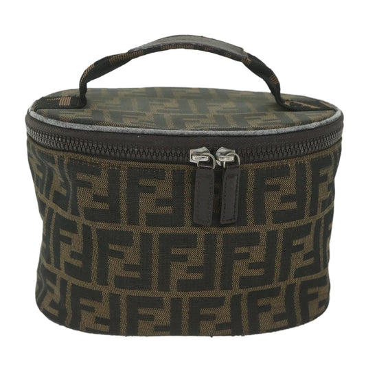 Luxury FendiZucca Canvas Vanity Cosmetic Pouch Black Brownbs11154