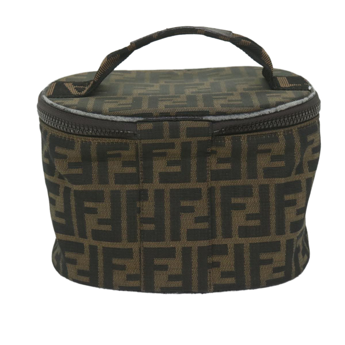 Luxury FendiZucca Canvas Vanity Cosmetic Pouch Black Brownbs11154