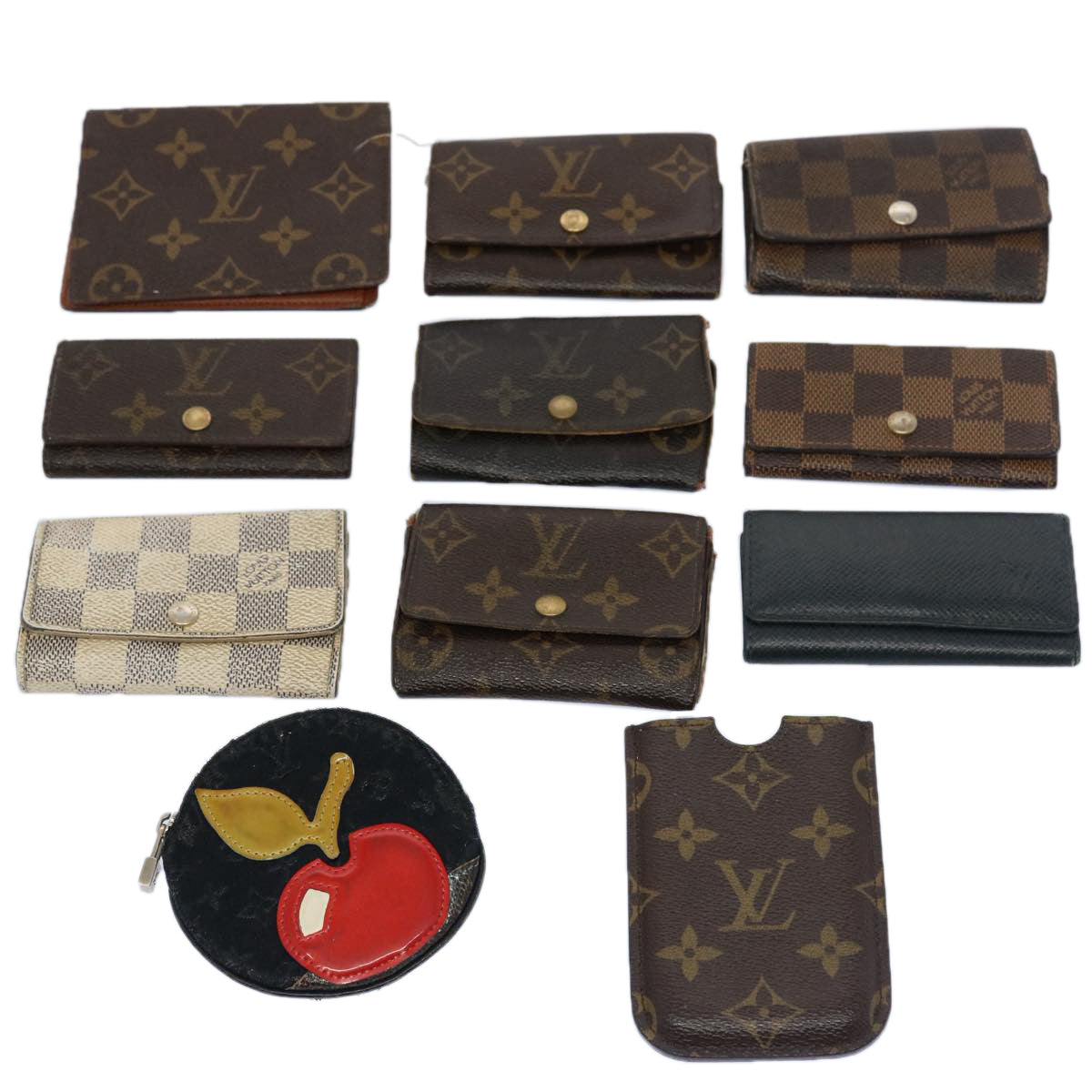 LOUIS VUITTON Monogram Damier Azur Coin Purse Key Case 11 pieces LV bs11162