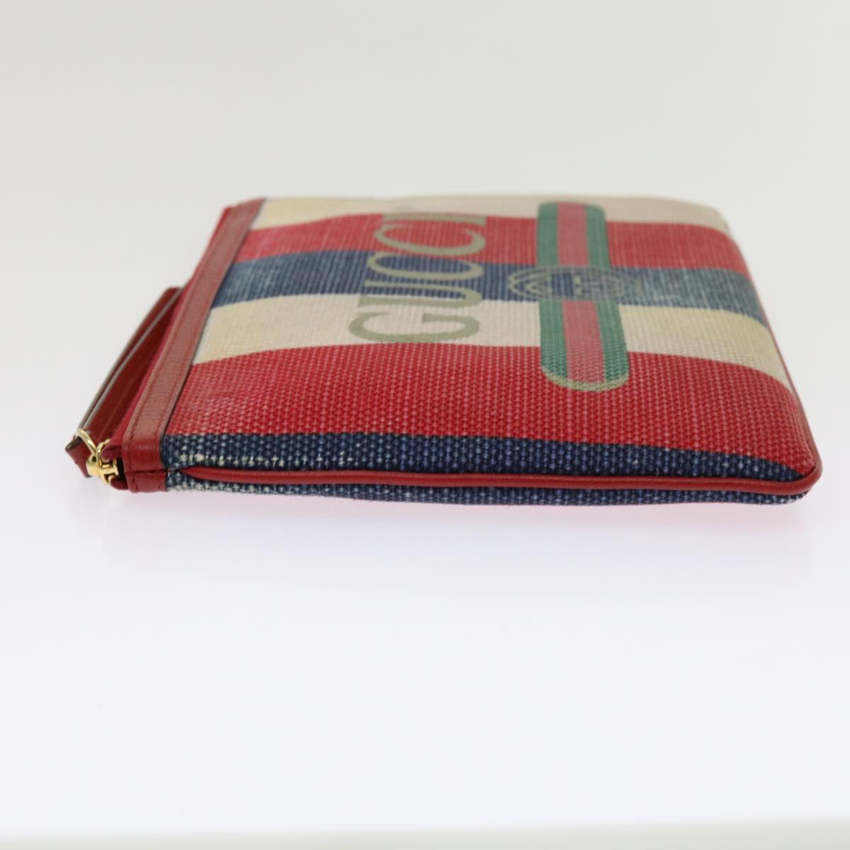 GUCCI Clutch Bag Canvas Blue White Red 524788  bs11302