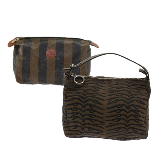 Luxury FendiPecan Canvas Pouch Hand Bag 2Set Brownbs11306