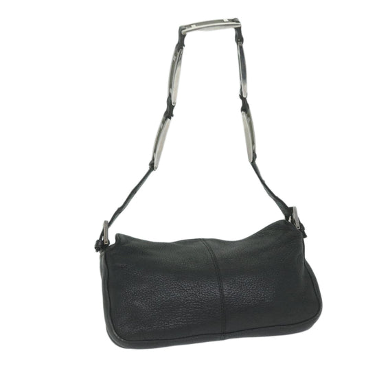 Luxury FendiChain Shoulder Bag Leather Blackbs11311