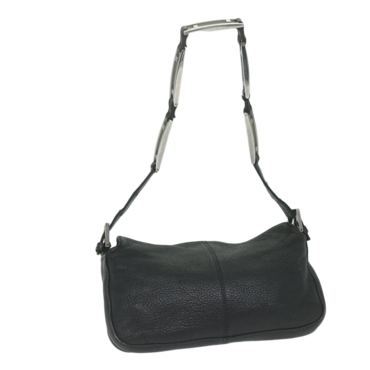 Luxury FendiChain Shoulder Bag Leather Blackbs11311