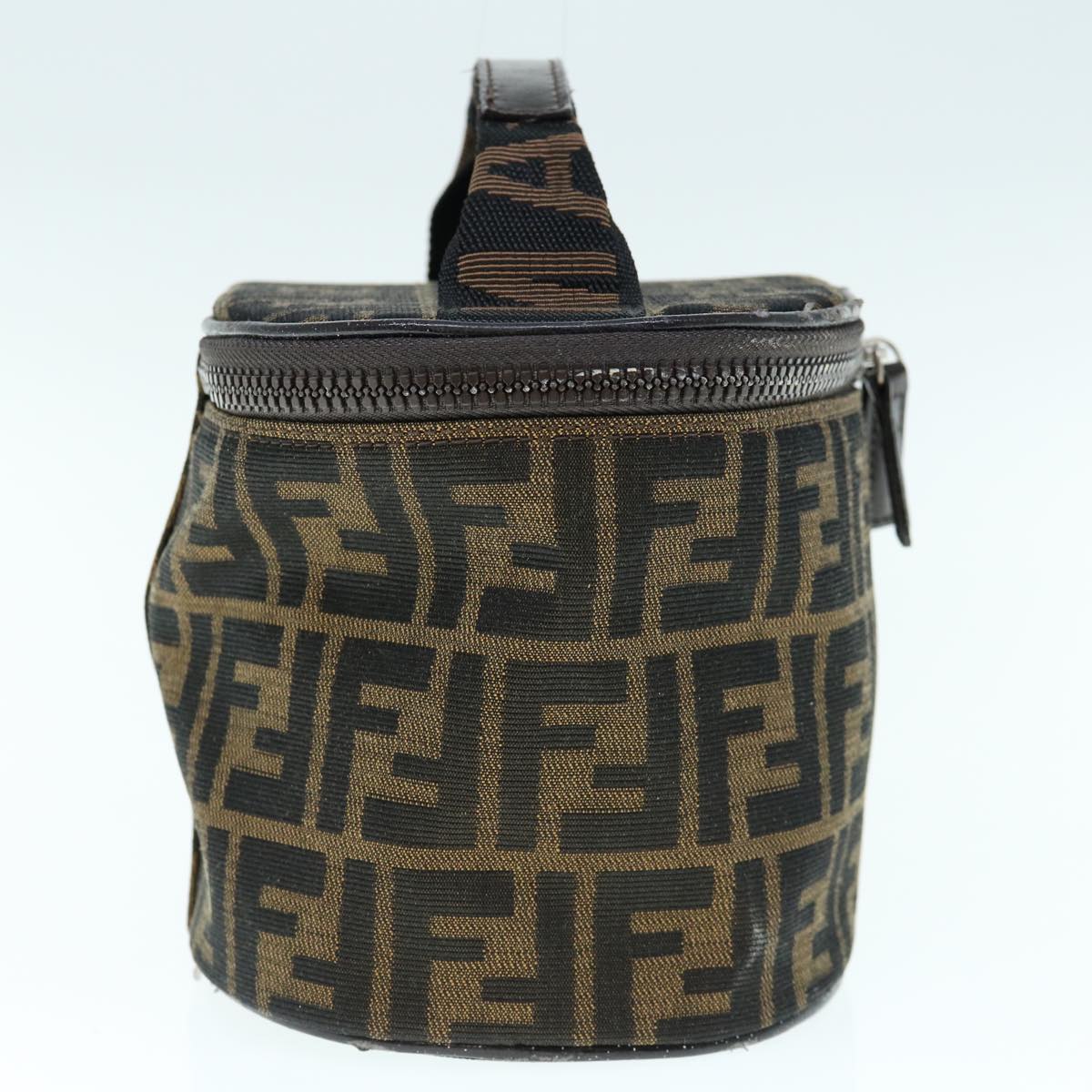 Luxury FendiZucca Canvas Vanity Pouch Brown Blackbs11466