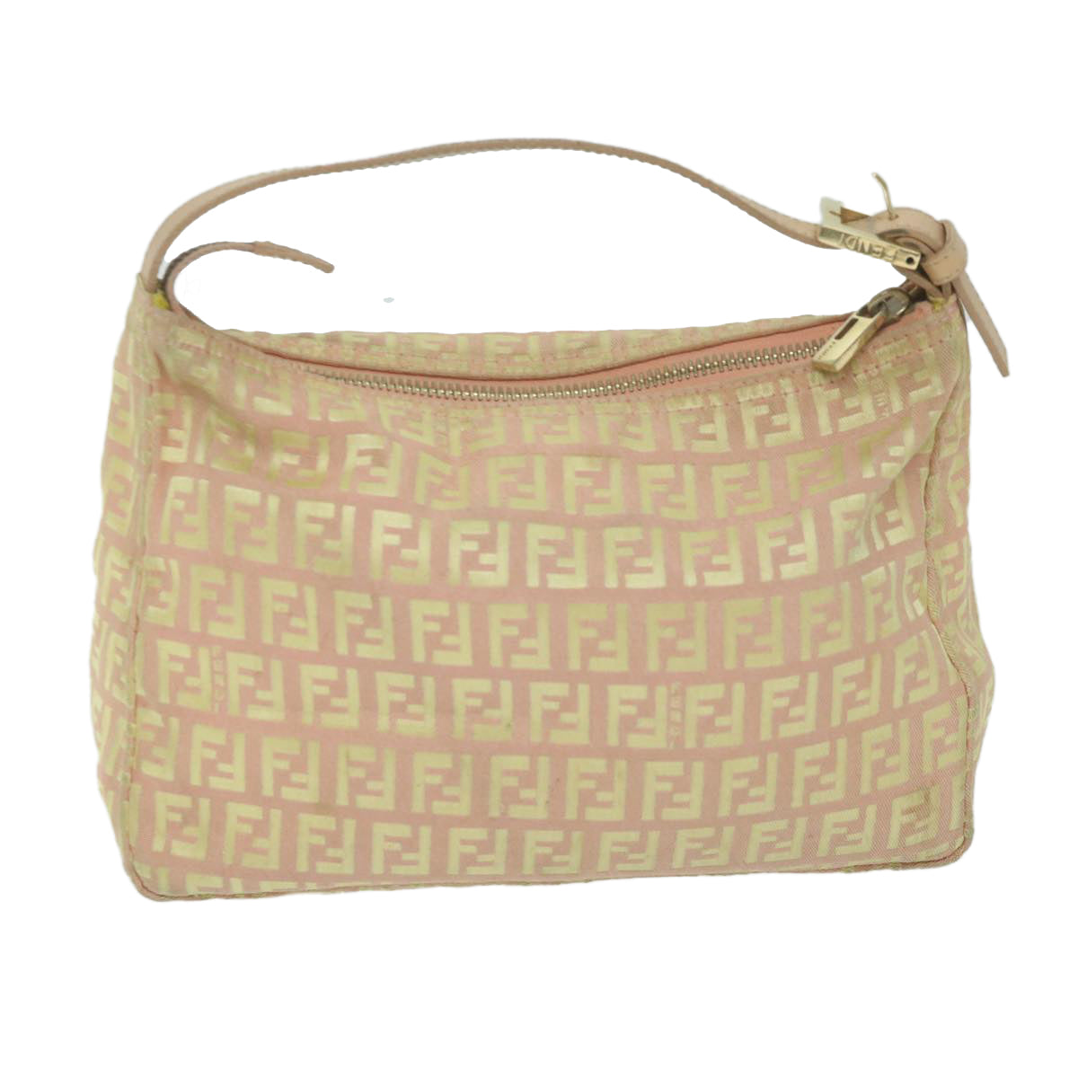 Luxury FendiZucchino Canvas Shoulder Bag Gold Tonebs11478