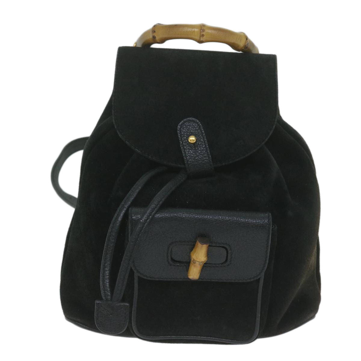 GUCCI Bamboo Backpack Suede Black 003 1956 0030  bs11486