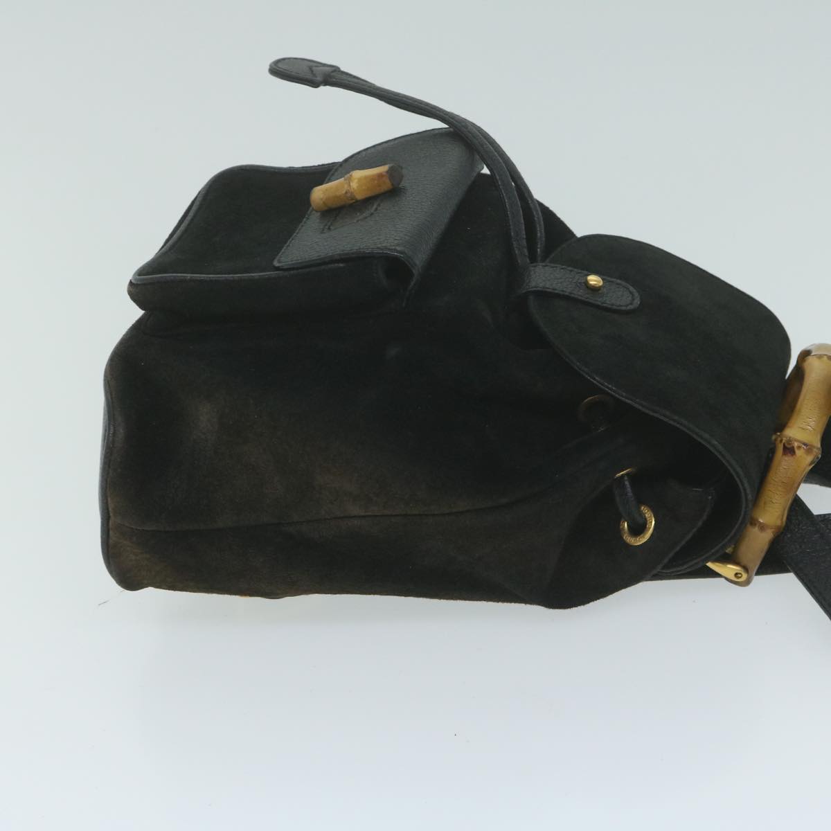 GUCCI Bamboo Backpack Suede Black 003 1956 0030  bs11486