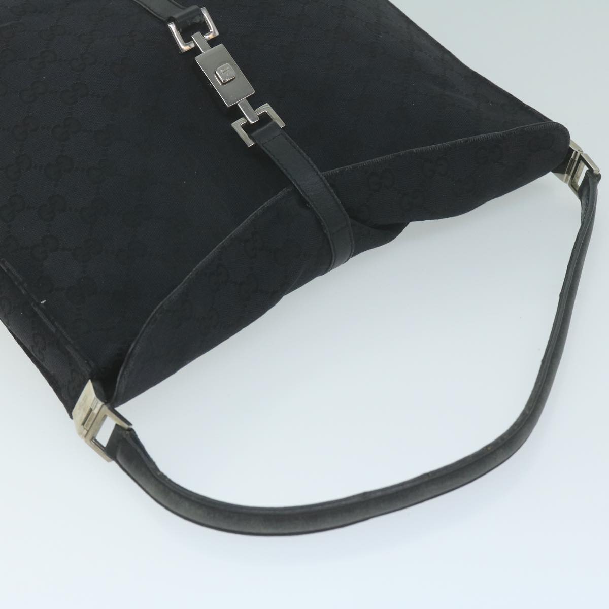 GUCCI GG Canvas Jackie Shoulder Bag Leather 3Set Beige Black Silver  bs11515