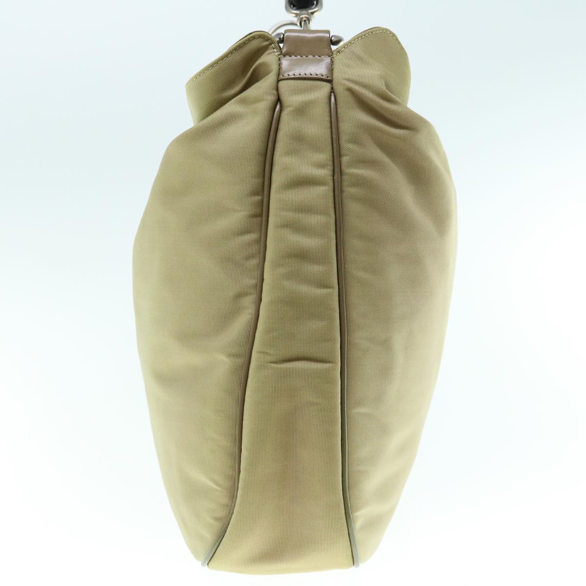 GUCCI Bamboo Hand Bag Nylon Beige 001 1577  bs11539