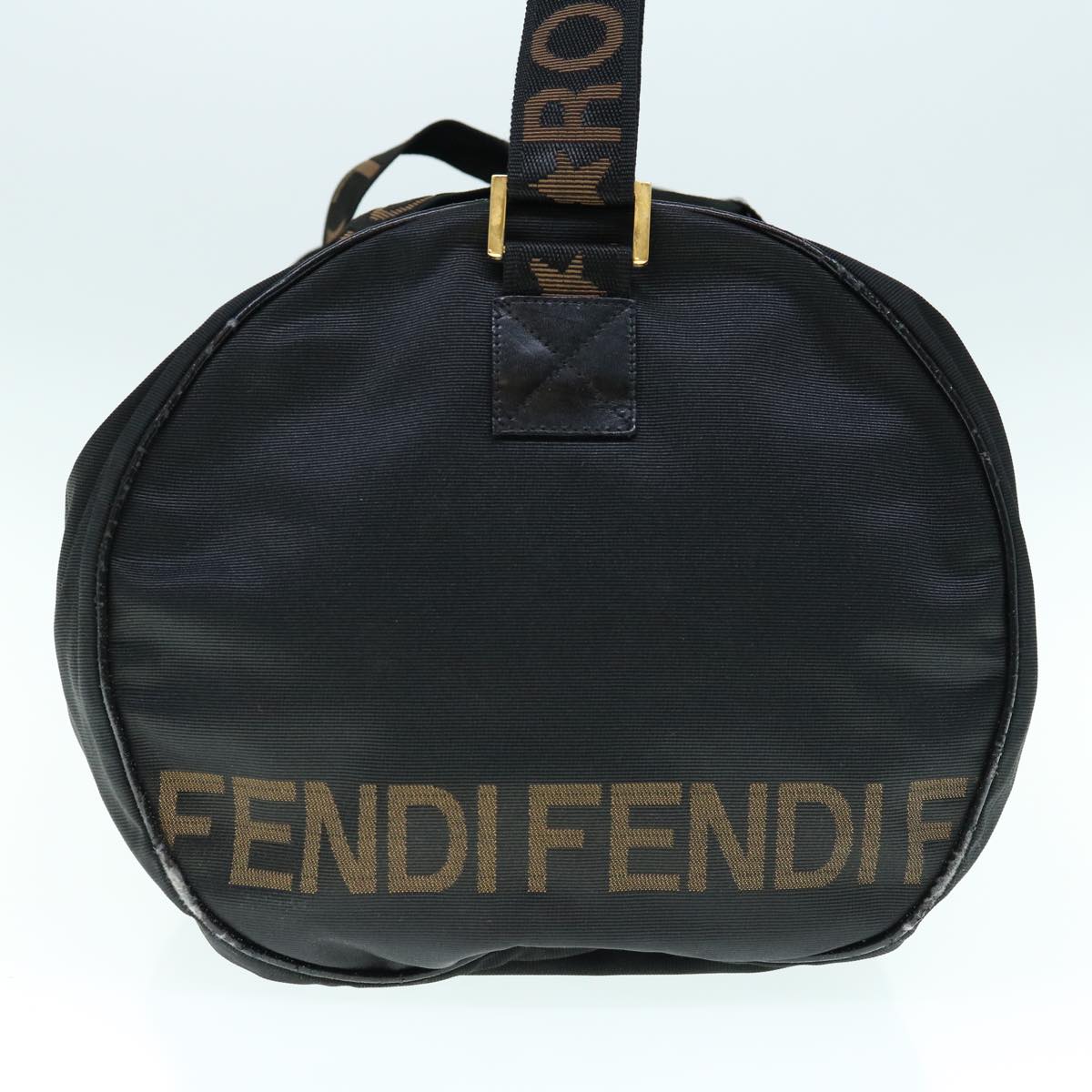 Luxury FendiBoston Bag Nylon 2way Black Brownbs11573