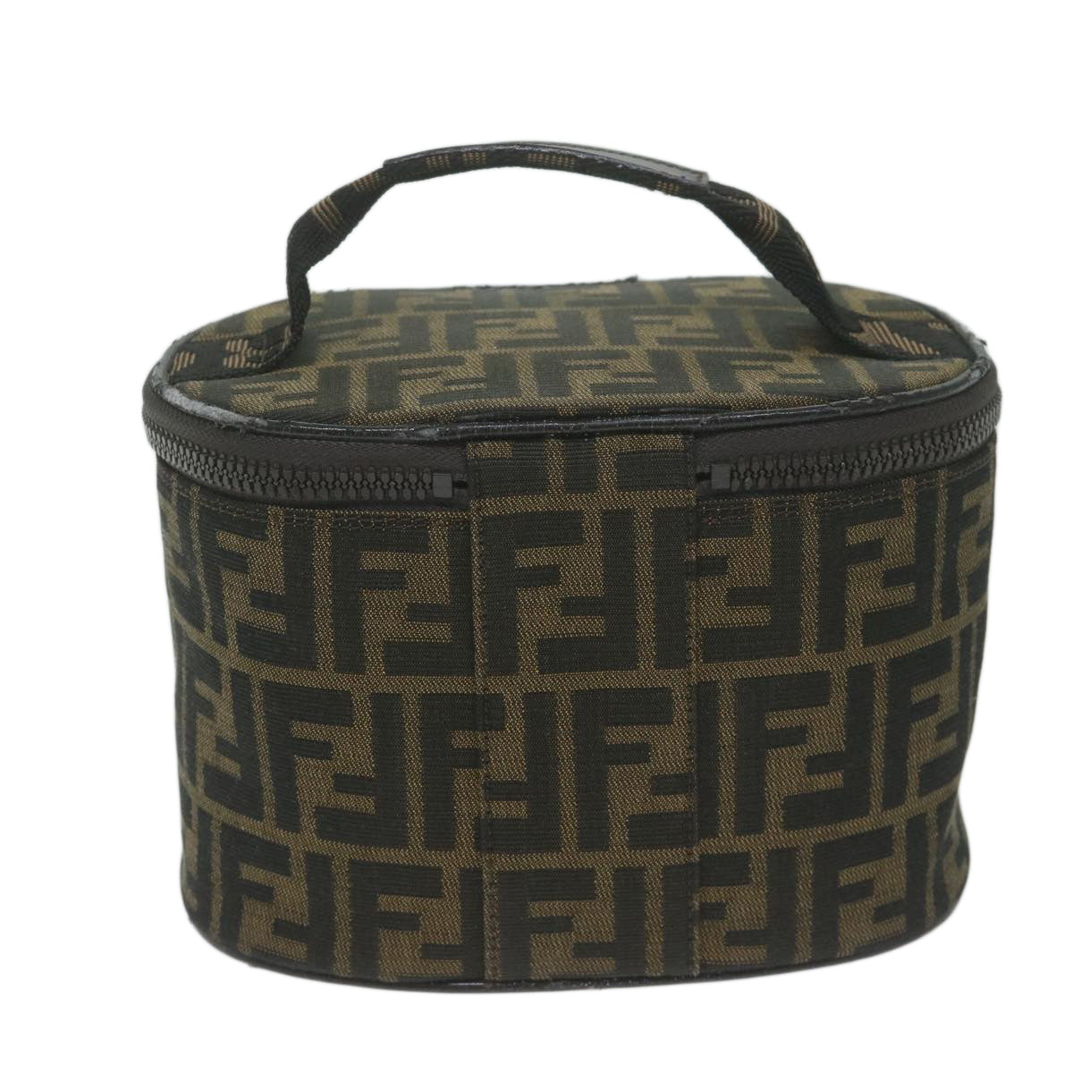 Luxury FendiZucca Canvas Vanity Pouch Brown Blackbs11627