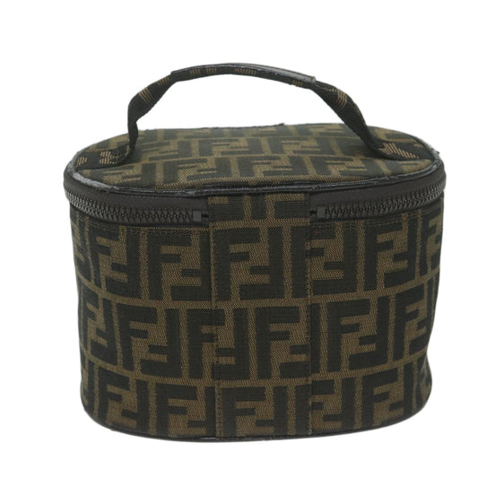 Luxury FendiZucca Canvas Vanity Pouch Brown Blackbs11627